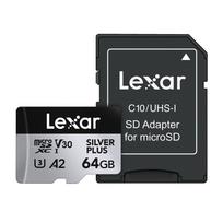 Lexar High-Performance Silver Plus microSDXC 64GB Memory Card + adapter