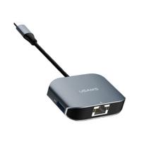 USAMS USB-C to USB 3.0 + RJ45 Ethernet port adapter, grey TCSJ14601 (US-SJ146)