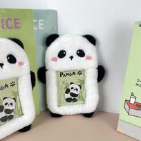 Kawaii Animacinis Panda Fotokortelės Laikiklis Pliušinis Mielas Studento Kortelės Laikiklis Kpop Idolo Nuotraukų Rankovė Mokyklinės Kanceliarinės Prekės