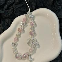 Sweet Y2K Butterfly Star Bead Mobiliojo telefono grandinėlė trumpa žavesio riešo dirželis Mergaitės raktų pakabukas Krepšys pakabukas telefono dėklas Virvelės grandinėlė Dovana