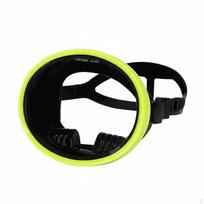 Freediving Diving Gear AntiFog Large Frame Underwater Eyewear Shatterproof for Freedivers, Fluorescent Yellow