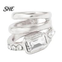 Comfortable Ear Cuff Girls Clip, Multi-Layered Diamond Encrusted Elastic Clip-On, Party Clip Jewelry Non-Pierced for Parties And Daily Wear Fine sidabras