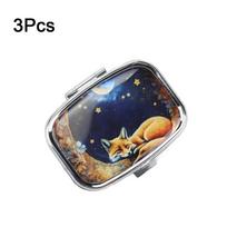 3Pcs Iron Metal Pill Boxes Lovely Colored Metal Jwelery Organizers Small Pill Container  Cabinet Style J