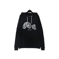 Cross-border European and American trendy brands Palm Angel black-and-white decapitated bear embroidered hoodies, hoodies, men's and women's American S juoda