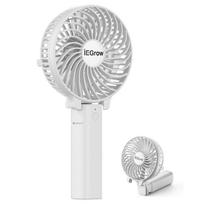 iEGrow Handheld Fan, Portable USB Mini Travel Fan with 2000mAh Rechargeable Battery, 3 Speeds Desk Fan for Home, Office and Travel-White less
