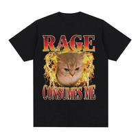 Furious Cat Rage Consumes Me T-shirt L