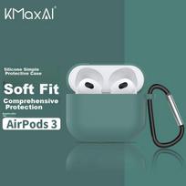 AirPods 3rd Generation Case, Apple True Wireless Earphones 3 Charging Case Frosted Cover Anti-Fingerprint Solid Color Dark Night Green