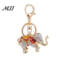 Lucky Elephant Charm Rhinestone Keychain Alloy Good Luck with Keyring Decorative Accessory Sparkling Bag Gift for Men Women Fortune auksinė