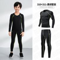 Autumn and winter fleece tight compression suit children's men's outdoor basketball sports primer adult women's fitness suit 22 yards