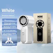5 Wind Gears Fan Foldable Lightweight Mini Turbo Handheld  Max 10m/s High Speed Airflow Type C Recharge Extra Long Battery Life balta