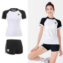 Women's Two-Piece Long Sleeve Sun Protection Wetsuit for Snorkeling, Surfing, Hot Springs, and Quick-Drying Beach Activities M