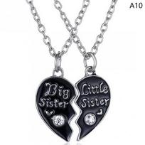 2Pcs Ins Style Heart Rainbow Stitching Necklace Fashion Pendant Alloy Clavicle Chain For Children Best Friend Jewelry Gifts A10