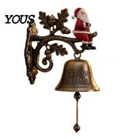 Festive Welcome Home Bell Vintage Christmas Doorbell, Wall Hanging, Deer/Snowman/Santa Claus/Penguin/Witch Decor, Cozy Winter House Decor Decorative C