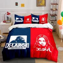 Red and Blue Bedding Set with X-Large Logo Bedding set (1 duvet cover, 2 pillowcases, duvet not included) 135x200cm