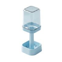 Simple Dustproof Toothbrush Holder with Lid Multi-functional Mouthwash Cup Portable All-in-One Toothbrush Organizer Couple mėlyna