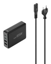 Hama gan 65w wall charger, 2x usb-c, usb-a black