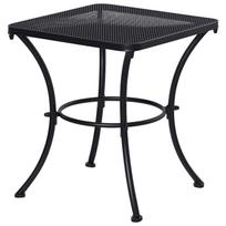 45cm kvadratinis sodo staliukas, lauko metalinis bistro šoninis staliukas su tinklelio stalviršiu, juodas 45 x 45 x 50 cm juoda