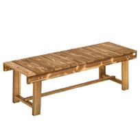 Wooden Garden Bench, 2 Seater Outdoor Bench, Fir Wood Backless Patio Loveseat with Slatted Seat for Park, 110 x 38 x 35 cm, 1 Piece, Carbonised 110 x 38 x 35 cm