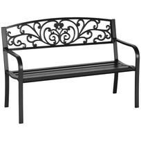 2-Seater Garden Bench, Steel-Black 127 x 60 x 87 cm juoda
