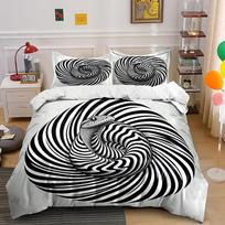 Black and White Snake Spiral Bedding Set Bedding set (1 duvet cover, 2 pillowcases, duvet not included) 135x200cm