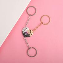 Elviragirl 3Pcs/set Cute Heart-shaped Stitching Best Friend Forever Key Chain BFF Friendship Jewelry Gifts for Girls