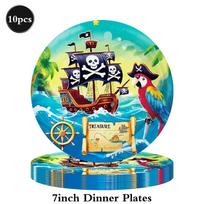 Pirate Theme Party Decoration Tableware Plates Cups Napkins Tablecloth Banner Cake Topper Balloons Boys Pirate Birthday Supplies