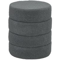 Stool, Round, Teddy Fleece, up to 120kg, Ø40x45H cm, Dark Grey 40 x 40 x 45 cm tamsiai pilka spalva