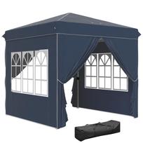 2.5 x 2.5 m Pop-Up Gazebo with Side Walls and Carry Bag, UPF50+ Height-Adjustable Garden Tent, Dark Blue 248 x 248 x 270 cm mėlyna