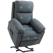 Massage Chair with Lift Assist, Chair with Stand-up Aid, 8 Vibration Motors, incl. Remote Control, Grey 89 x 99 x 103 cm pilka