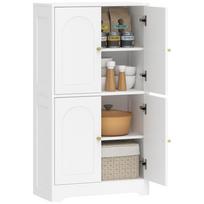 Virtuvinė spintelė, Aukšta spintelė su 2 reguliuojamomis lentynomis, Virtuvės bufetas su 4 arkinėmis durimis 60 x 30 x 110 cm, Baltas 60 x 30 x 110 cm balta