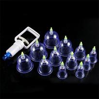 12 Cups Medical Vacuum Cans Body Cupping Cups Cellulite Suction Cup Therapy Back Massage Relax Anti-cellulite Massager blue