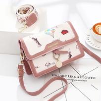 2025 new small bag cute fairy small square bag ins shoulder messenger bag female texture rožinė