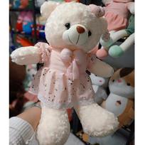 Rose Velvet Floral Dress Bear Plush Toy Big Bear Doll Hug Bear Doll Rag Doll Girl Birthday Gift 60cm