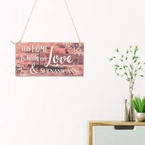 2pcs Wooden Hanging Plaque Welcome Hanging Board Door Window Wall DIY Decoration