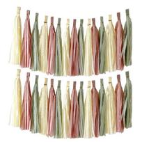 Daugkartinio naudojimo popierinės girliandos Spalvingi popieriniai kabantys papuošalai Vestuvių fonui Gimtadieniui Šventėms Namų dekoravimui beige