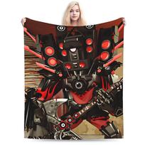Dark Titan Speakerman Skibidi Toilet Flannel Blankets Winter  Soft Warm Throw Blanket for Students Fun Bedspread Sofa Bed Cover 30x40in