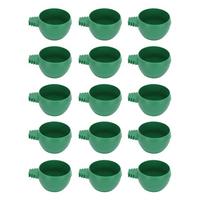 15Pcs Round Shape Bird Food Bowl Thickened Cage Food Container Water Feeding Bowl for Pet