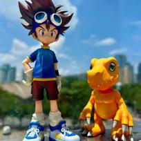 Anime Digimon Adventure Taichi and Agumon Peripheral Figure Model Doll Collection Statues Birthday Ornaments Toys Gifts