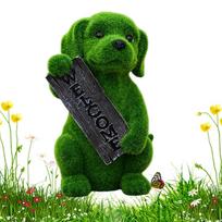 Garden Dog Statue Weather-Resistant Collectible Welcome Puppy Theme Garden Statue For Porch Lawn Backyard Courtyard Patio