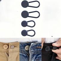 4/12-Pack No-Sew Adjustable Jean Waist Extenders Easy Button Expanders Adds 1-1.4 Inch, Unisex for Pants Jeans Khaki/Blue/Black