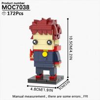 Anime Series Jujutsued Kaisen Rika Satoru Figure BrickHeaded MOC Bricks Scene Model Building Block Set Kid Toy For Children Gift