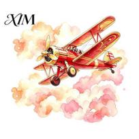 Peel And Stick Wall Murals Watercolor Cloud Airplane Sticker for Kids Room Decor, PVC Waterproof Flight Themed Decor Decal, Removable Art A