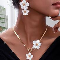 Bohemia Flower Pendant Earrings Necklace Jewelry Sets for Women Summer Ocean Vacation Decoration Y2K Party Jewelry Accessories balta