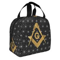Freemason Geometric Hexagon Japane Traditional Asanoha  Lunch Bag Women  Cooler Thermal Insulated Lunch Box for School One Size