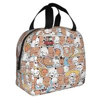 Bubu Dudu Peach And Goma Bear Cartoon Insulated Lunch Bag for Outdoor Picnic Panda  Waterproof Thermal Cooler Lunch Box One Size