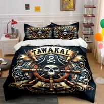Pirate Skull Black 3-Piece Bedding Set Bedding set (1 duvet cover, 2 pillowcases, duvet not included) 135x200cm