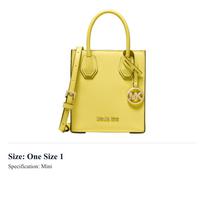 MICHAEL KORS Mercer Leather Handbag, Trunk Bag, Shoulder Bag, Crossbody Bag Mini Womens Yellow Cream 35S1GM9T0L-SUNSHINE One Size 1 geltona