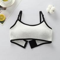 Layer Anti-Bump Sling Training Vest for Junior High Growing Girls Breathable Sweat-Wicking Racerback Developmental Bandeau Undergarment One size pilka spalva