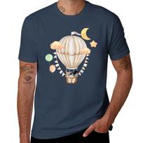 Cute Hot Air Balloon With Animals Tshirt Large Size Soft Cotton Tshirt S