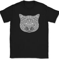 Cat Mandala T-Shirt Pattern Kitten Feline Animal Funny Humor Gift Tee XL